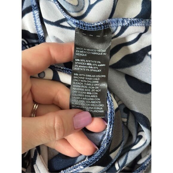 NEW Chico’s Travelers Classic Crop Jumpsuit size 4 US 20 22 White Blue - Picture 8 of 11